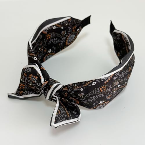 Jseng 4-Pack Boho Floral Rabbit Ear Headbands for Women