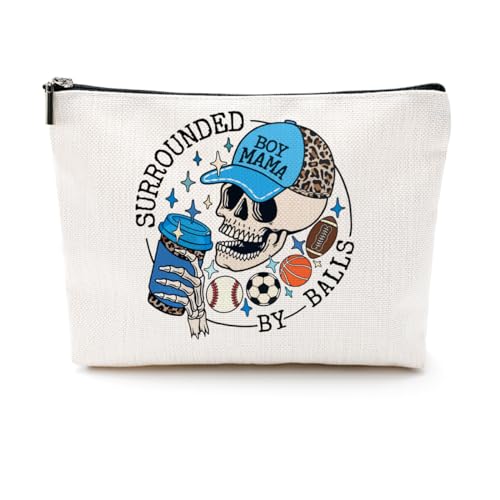 CQM Multicolor Skeleton Makeup Bag for Mom - Funny Cosmetic Organizer Gift
