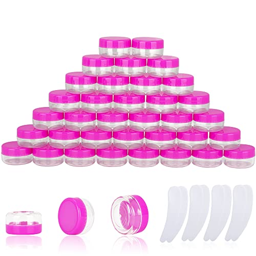 Pink 100pcs 10g Sample Cosmetic Containers with Mini Spatulas - Travel & DIY