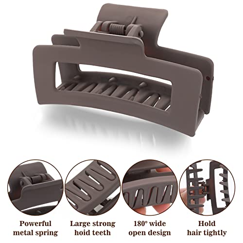WLLHYF 2 Piece Square Claw Clip Set - 3.5 Inch Non-Slip Hair Clamps