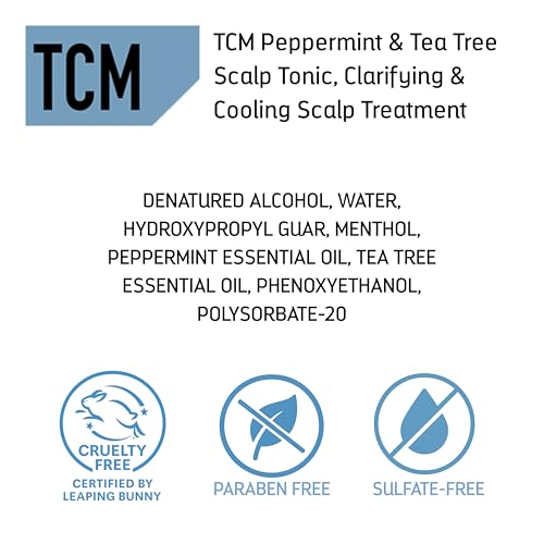 TCM Peppermint & Tea Tree Scalp Tonic - Clarifying Treatment, 4 Fl Oz