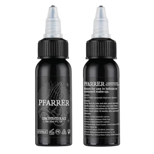 PFARRER Black Tattoo Ink 1oz Vegan-Friendly High-Quality Pigment