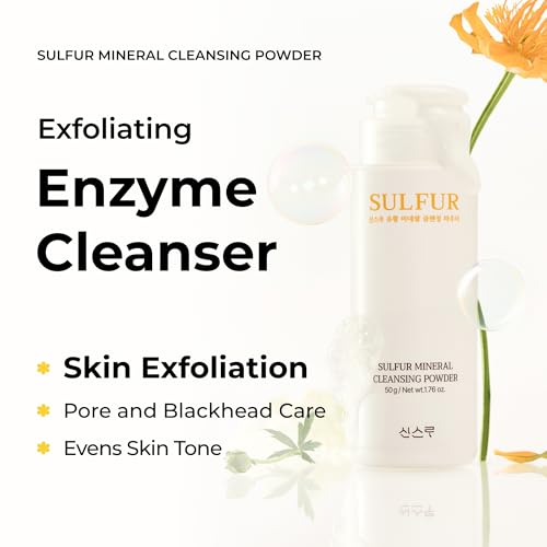 SINSURU Sulfur Mineral Cleansing Powder for Radiant Skin, 1.76 oz