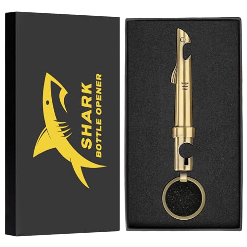 LKKCHER Shark Bottle Opener Keychain - 2-in-1 Corkscrew for Beer & Wine