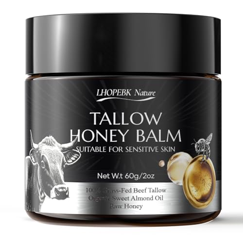 Organic Beef Tallow Honey Balm for Dry Skin - 2oz Moisturizer
