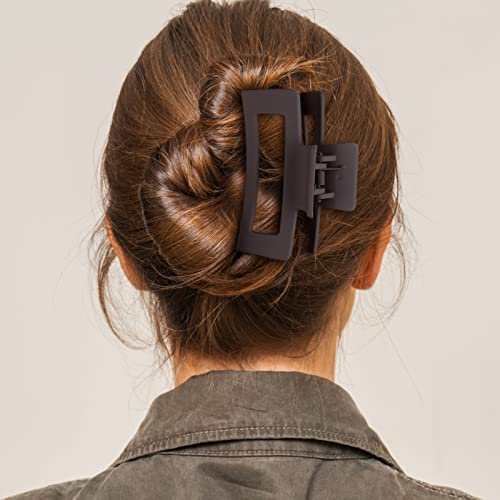 WLLHYF 2 Piece Square Claw Clip Set - 3.5 Inch Non-Slip Hair Clamps