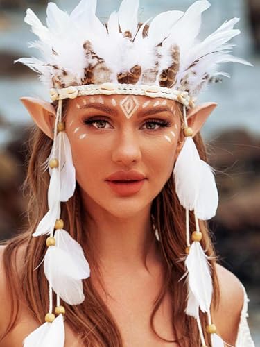 GORTIN Native American Feather Headband - Boho Hair Accessory for Women