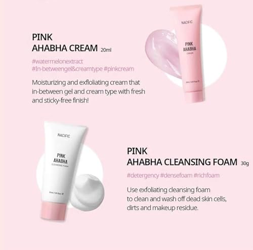 Nacific Pink AHA BHA Travel Size Skin Care Set - 4-Piece Routine