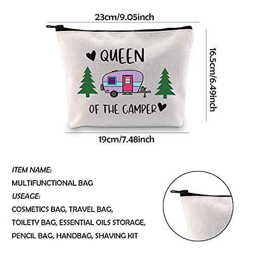 Queen Of Camper Makeup Bag - Multifunctional Zipper Pouch for Women