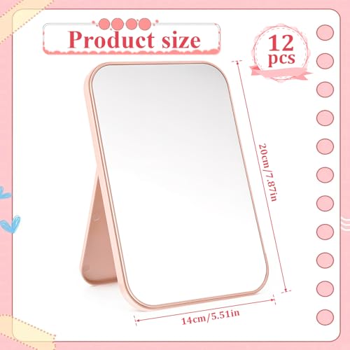 12 Pack Pink Spa Party Mirrors - Perfect for Sleepovers & Makeup