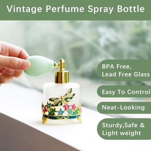 YU FENG N2 Frosted Glass Refillable Perfume Bottle 18ml with Hand-Painted Dragonfly Design