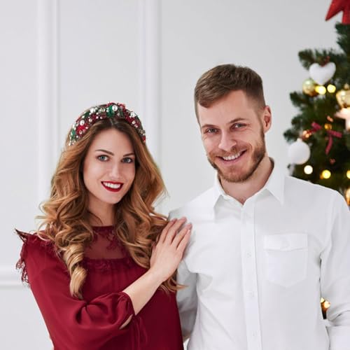 CURASA Green Christmas Headband for Women & Girls Elegant Holiday Hair Accessory
