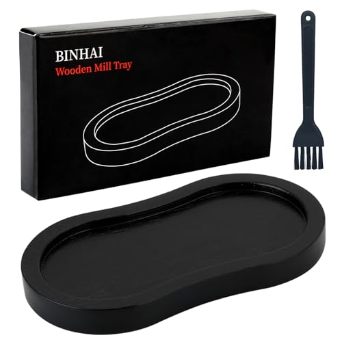 BINHAI Black Wood Salt and Pepper Mill Tray - Multi-Use Holder