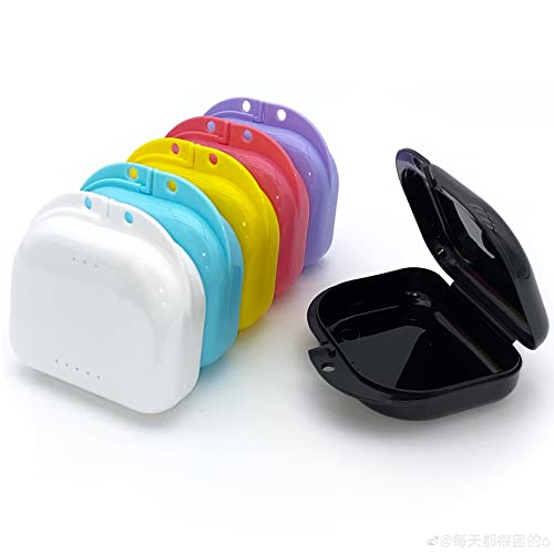 6-Pack Ventilated Retainer Cases with Snap Lock - Colorful & Durable