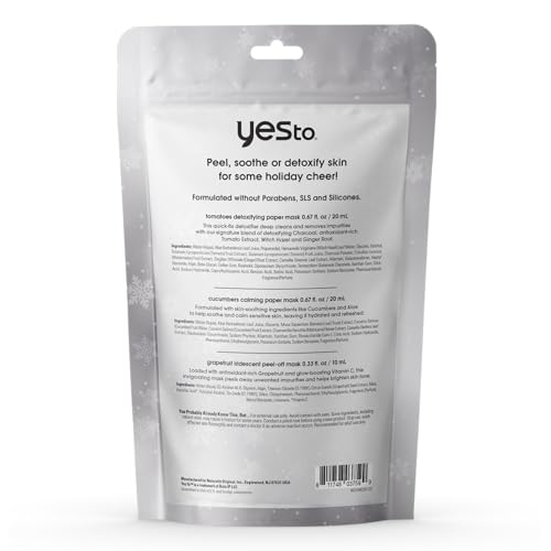 Yes To Masking Favorites Set - Cucumber, Grapefruit & Detox Masks for All Skin Types