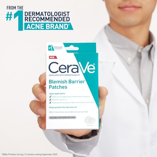 CeraVe Hydrocolloid Acne Patches with Niacinamide, Ultra-Thin, 22 Count