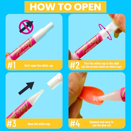 Teenitor Nail Glue for Press-On Nails - 15pcs Strong Adhesive