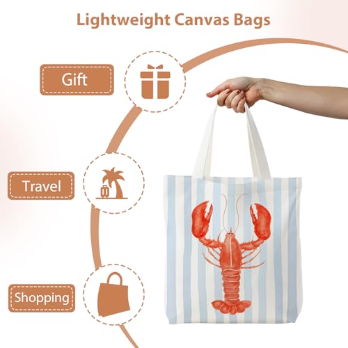 Floral Striped Canvas Tote Bag for Everyday Use