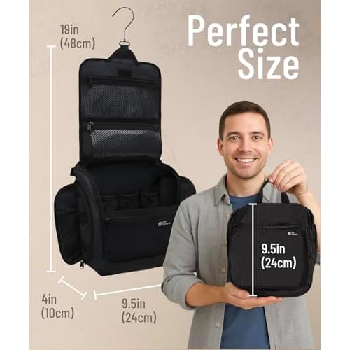 D&D Wanderlust D&D Hanging Travel Toiletry Bag for Men and Women ? Cosmetics, Makeup and Toiletries Organizer Kit with 10 Compartments