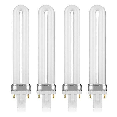 NailStar 9W U-Shaped UV Replacement Bulbs for Nail Lamp (4 Pack)