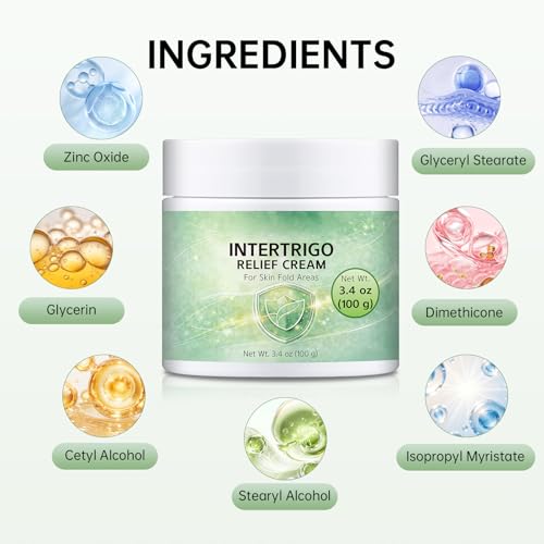 Azirkel Intertrigo Cream - Skin Fold Barrier Cream for Chafing & Moisture
