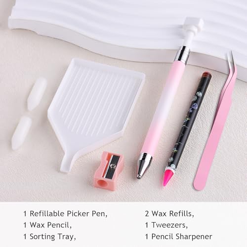 7-Piece Rhinestone Picker Tool Kit for Nail Art & DIY Crafts
