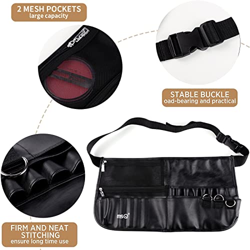 MSQ Large Capacity Makeup Brush Bag with Adjustable Belt Strap