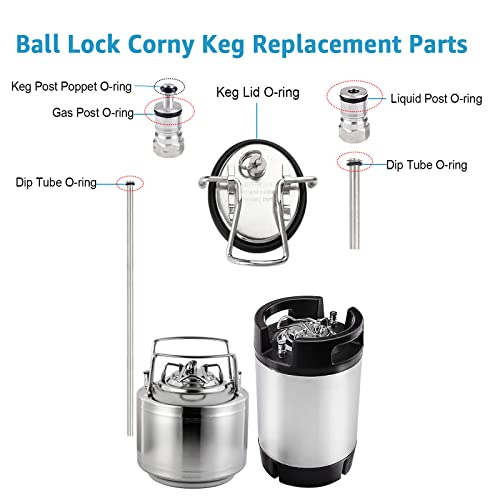 35 PCS Corny Keg O-Rings Replacement Kit with Removal Tool - Food Safe