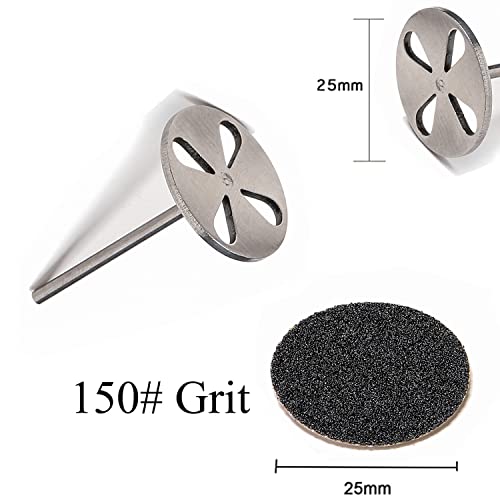 100pcs Pedicure Sanding Discs & Metal Bit - 150# Medium
