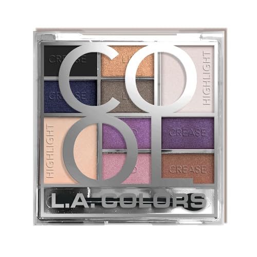 L.A. COLORS Color Block 10 Color Eyeshadow Palette - Glam CES137B