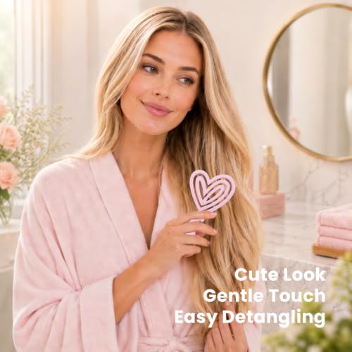 Biofriendly Heart-Shaped Mini Detangling Hair Brush - Travel Size