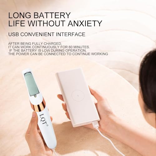 LQT White Electric Foot File – Rechargeable Callus Remover for Home Pedicure