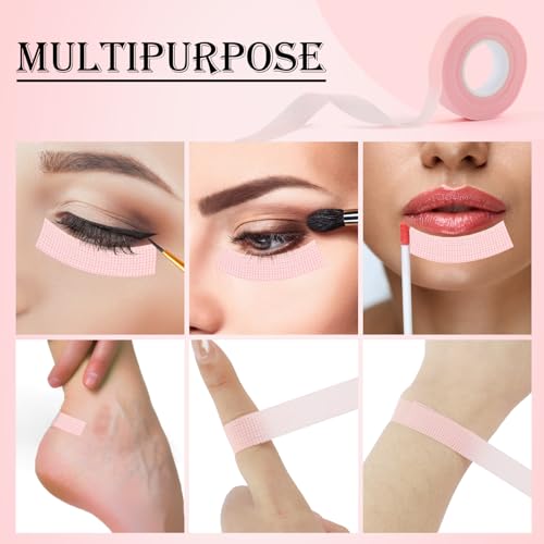 Eyelash Extension Tape - 12 Rolls Pink Micropore Fabric