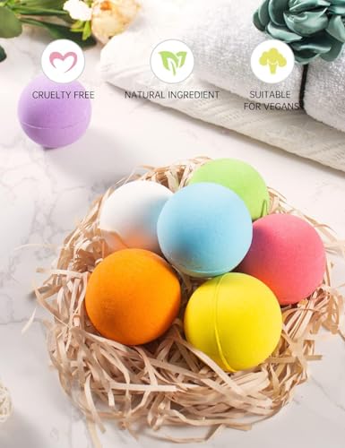 Aofmee 7-Piece Organic Bath Bomb Gift Set for Relaxation & Fun