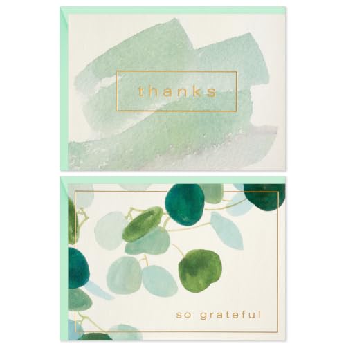 Hallmark Thank You Cards Assorted 50-Pack - Watercolor Greenery