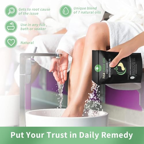 Tea Tree Oil Foot Soak - Epsom Salt Bath for Tired Feet, 16 oz