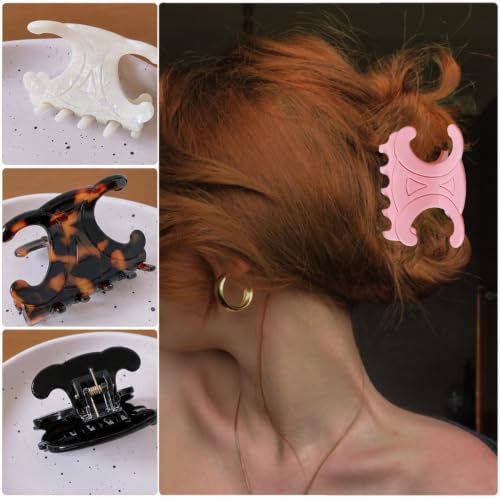 Colorful Acetate Butterfly Hair Clips for Women - 4 Pack Medium Size