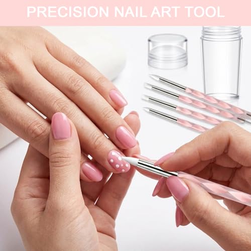 French Tip Nail Stamp Kit - 7 Pcs Silicone Tool Set for DIY Manicure