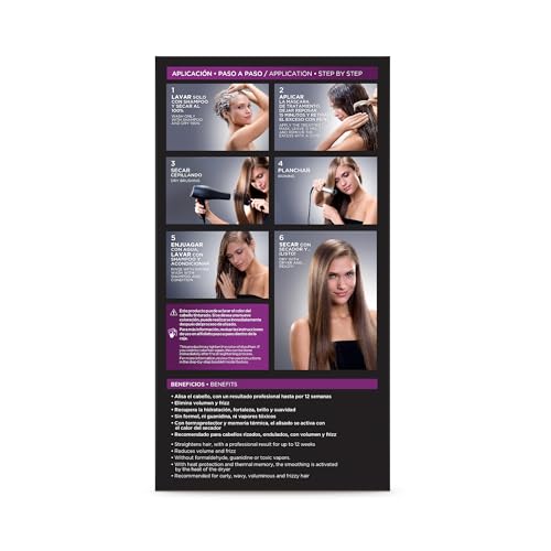 Kativa Brazilian Keratin Express Straightening Kit, Formaldehyde Free At-Home Hair Straightening System for Intensive Frizz Reduction and Sleek Results, Vegan, Up to 12 Weeks