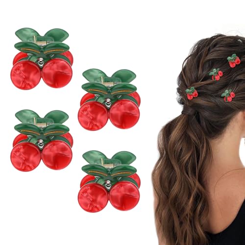 Cherry Hair Claw Clips - 4 Pcs Cute Non-Slip Hair Accessories