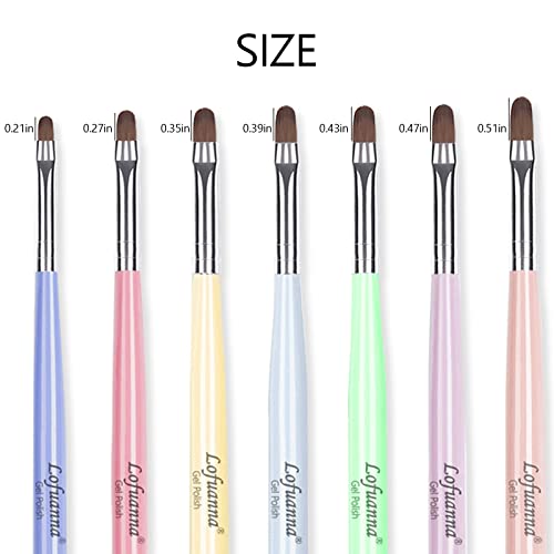 Lofuanna 7-Piece Nail Art Brush Set for Gel & Acrylic Designs