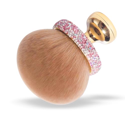 Diamond Extra Large Kabuki Brush for Self Tanner - 3 Inch Oval Makeup Brush with Drawstring Bag