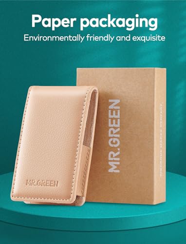 MR.GREEN Khaki 3PCS Nail Clipper Set with Anti-Splash Fingernail Clippers, Ear Pick, Glass Nail File, Leather Case