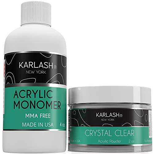 Karlash Professional Acrylic Nail Kit: 2oz Crystal Clear Powder & 4oz Monomer