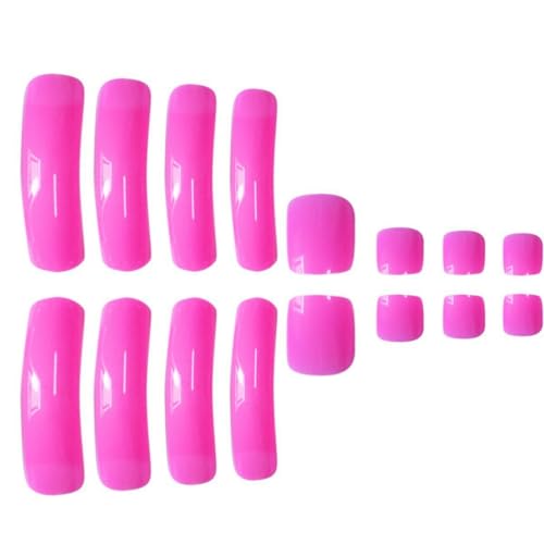 Style 11 Curved Press on Nails Kit - Extra Long Pink Full Cover Nails