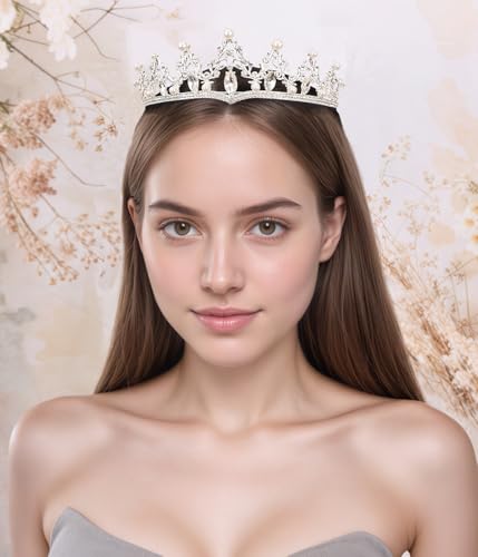 Baroque Pearl and Crystal Wedding Tiara - Elegant Rhinestone Bridal Crown