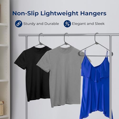 SereneLife 10 Pack Plastic Hangers - Durable, Space-Saving Clothes Organizers