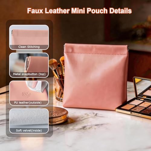 6 Pack Small Purse & Sunglasses Pouches Set - 4.7x4.7 & 3.5x7.1 Inches, Multicolor