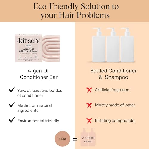 Kitsch Argan Oil Conditioner Bar for Hair Repair & Frizz Control – 2.7 oz