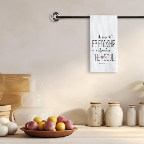 Stylish Kitchen Towels - Sweet Friendship Refreshes the Soul - 16x24in - Functional & Decorative Gift for Friends